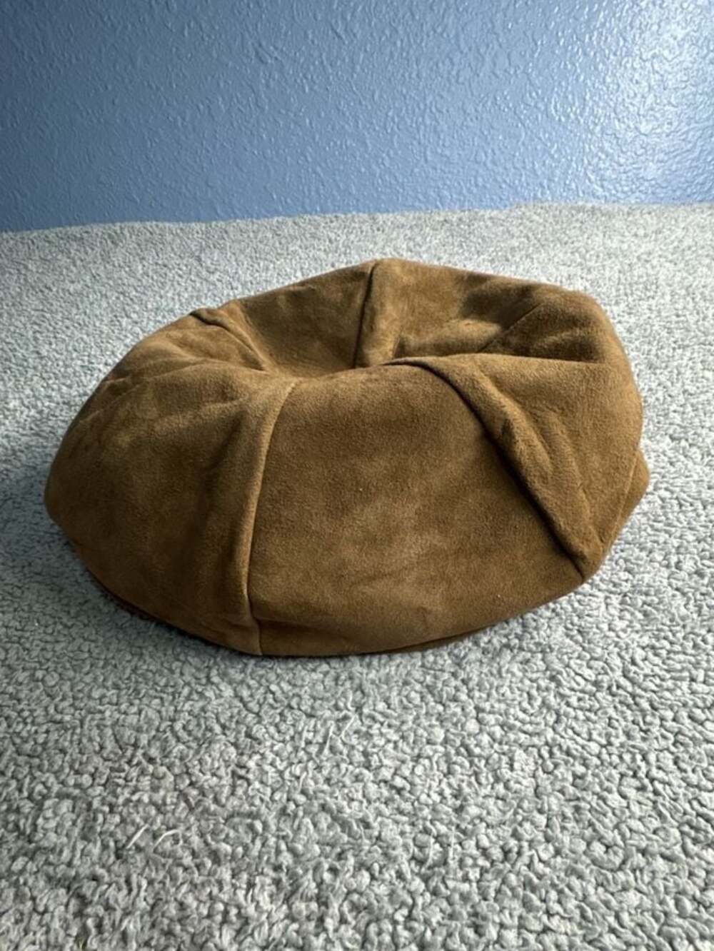 Vintage Suede Leather Newsboy Cap Hat